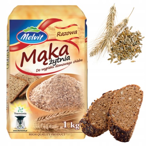 Przejdź do produktu Mąka Żytnia Razowa Melvit typ 2000 1kg do Wypieku Domowego Chleba