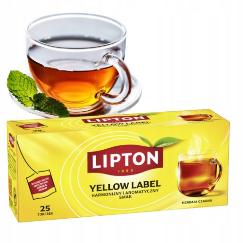 Przejdź do produktu Herbata czarna ekspresowa Lipton Yellow Label 25 torebek 50 g