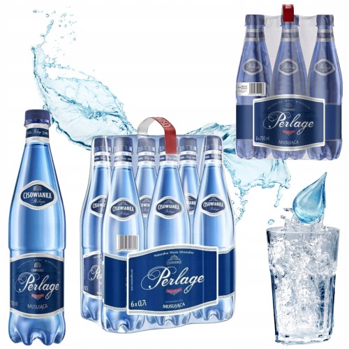 Przejdź do produktu Woda Mineralna Gazowana Musująca Cisowianka Perlage 700 ml Zgrzewka 6 sztuk