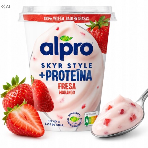 Przejdź do produktu Alpro Skyr Sojowy Truskawkowy 400 g Wegański Proteinowy Kremowy Deser