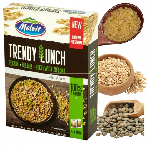 Przejdź do produktu Melvit Trendy Lunch Pęczak, Bulgur, Soczewica Zielona Torebki 4x-100g