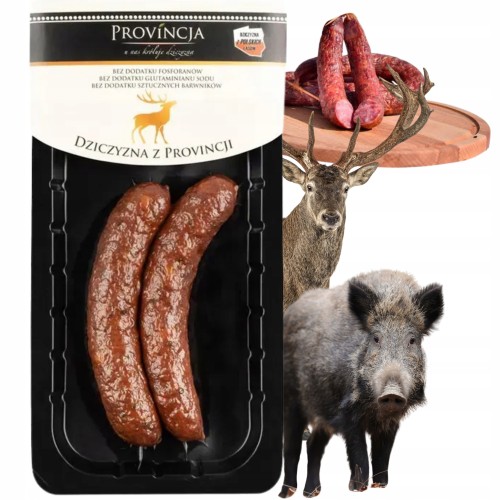 Przejdź do produktu Provincja Aromatyczna Kiełbasa Pieczona Z Jelenia I Dzika 140 g