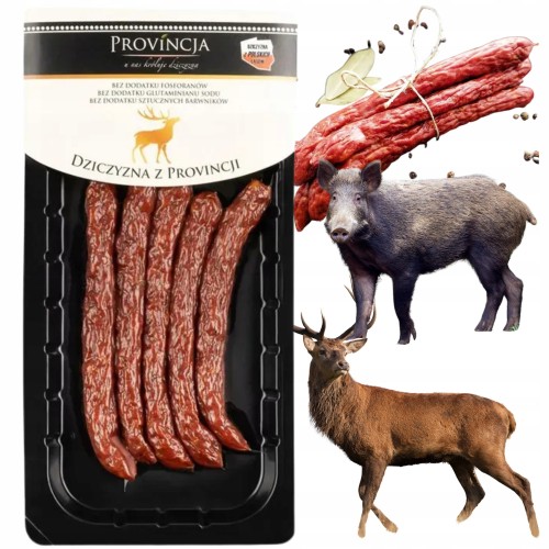 Przejdź do produktu Provincja Kabanos Z Jelenia I Dzika Prawdziwy Wyrazisty Smak 100g