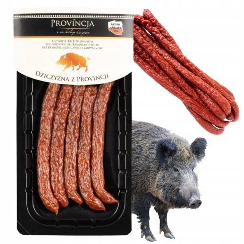Przejdź do produktu Provincja Kabanos Z Dzika Aromatyczna Suszona Tradycyjna Przekąska 100g
