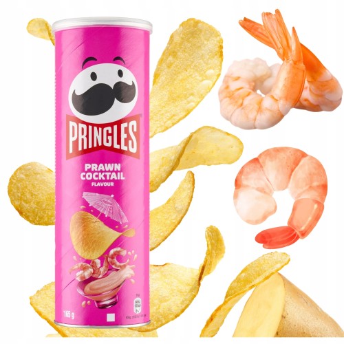 Przejdź do produktu Pringles Prawn Cocktail Chrupiące Chipsy O Wyjątkowym Smaku Krewetek 165g