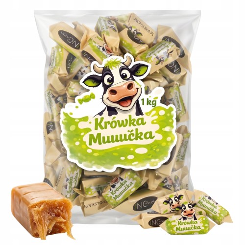 Przejdź do produktu Krówka Mleczna Muuućka 1 kg Cukierki Krówki Pakowane Pojedynczo w Papierki