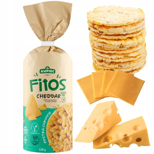 Przejdź do produktu KUPIEC Fitos Wafle Ryżowo Kukurydziane Cheddar Chrupka Przekąska 120g