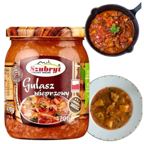 Przejdź do produktu Szubryt Gulasz Wieprzowy Wojskowy Naturalne Danie ze Słoika 470 g