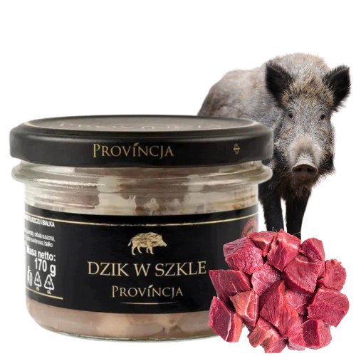 Przejdź do produktu Provincja Dzik W Słoiku Oryginalny Tradycyjny Wyrób Z Dziczyzny 170g