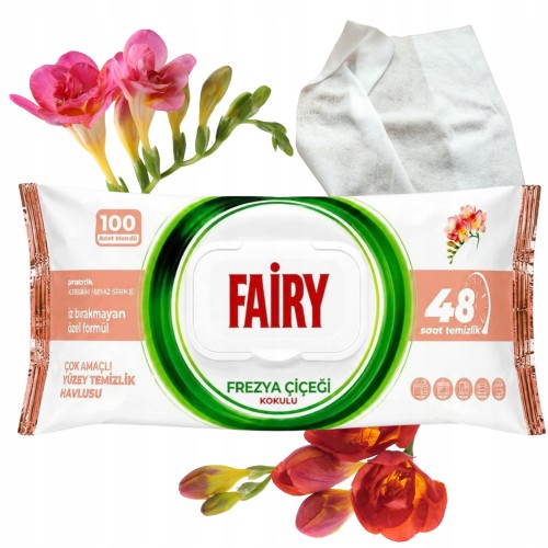 Przejdź do produktu Fairy Chusteczki Czyszczące Frezja Czyszczą Bez Smug 100 szt.