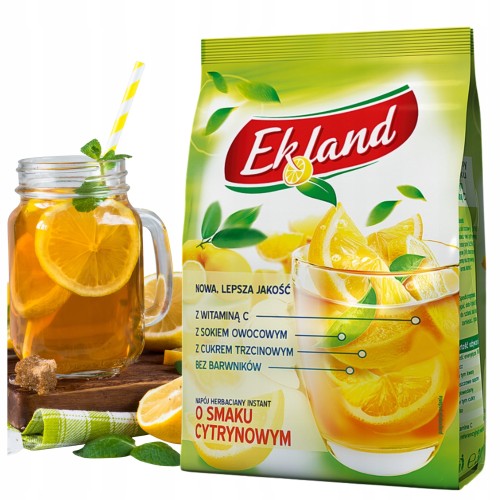 Przejdź do produktu Ekland Napój herbaciany instant o smaku cytrynowym 300 g z Witaminą C