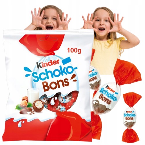 Przejdź do produktu Kinder Schoko Bons Mleczno Orzechowe Czekoladki W Czekoladowej Kulce 100g