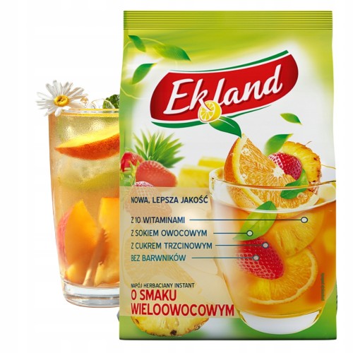 Przejdź do produktu Ekland Napój Herbaciany Instant smak Wieloowocowy 300 g Na Zimno i Gorąco