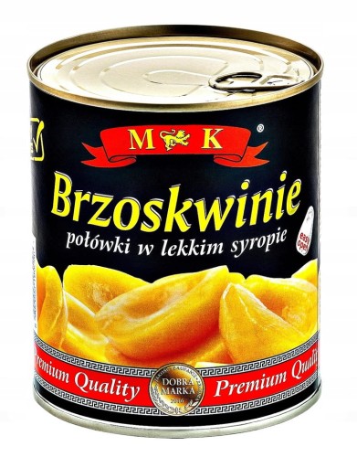 Przejdź do produktu Mk Brzoskwinie w Puszce Połówki w Lekkim Syropie Soczysty Miąższ 820g