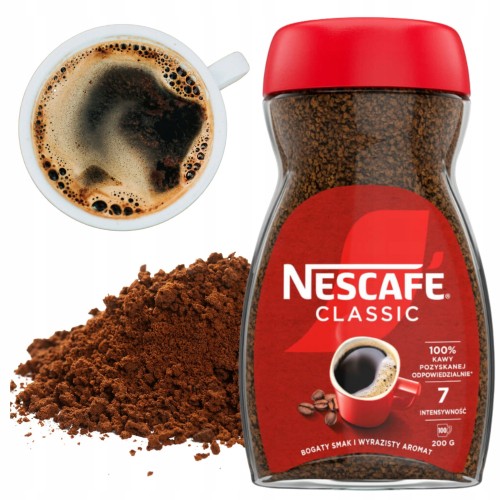 Przejdź do produktu Nescafe Kawa Rozpuszczalna Classic Bogaty Smak Aromat Niska Kwasowość 200 g