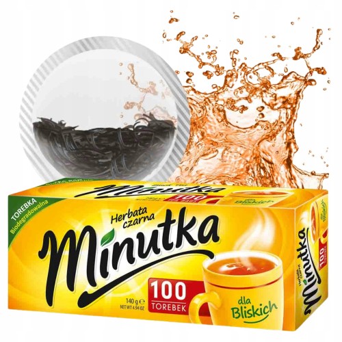 Przejdź do produktu Herbata Czarna Ekspresowa Minutka Aromatyczna Torebki 100 Torebek 140 g