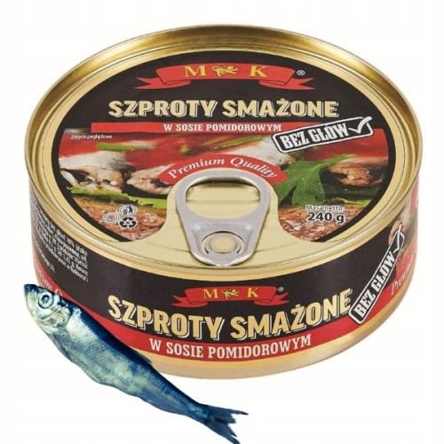 Przejdź do produktu Mk Szproty Smażone W Sosie Pomidorowym Klasyczny Smak Morza 240g