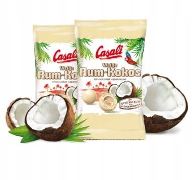 Przejdź do produktu CASALI Rum Kokos Draże Cukierki Kokosowe Kulki W Białej Czekoladzie 100g