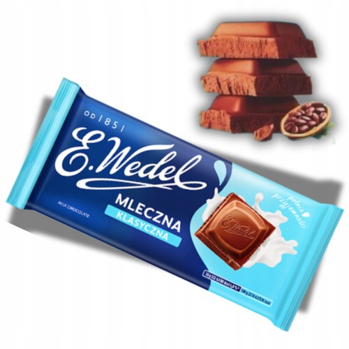 Przejdź do produktu Czekolada Mleczna E. WEDEL Słodka Klasyczna Tabliczka Pysznej Czekolady 90g