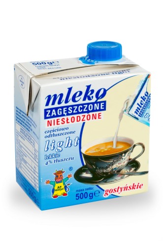 Przejdź do produktu Gostyń Mleko Zagęszczone Light Lżejsza Wersja Klasyki Niesłodzone 500g