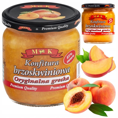 Przejdź do produktu MK Konfitura Brzoskwiniowa Pyszny Świeży Owocowy Smak Lata w Słoiku 446g