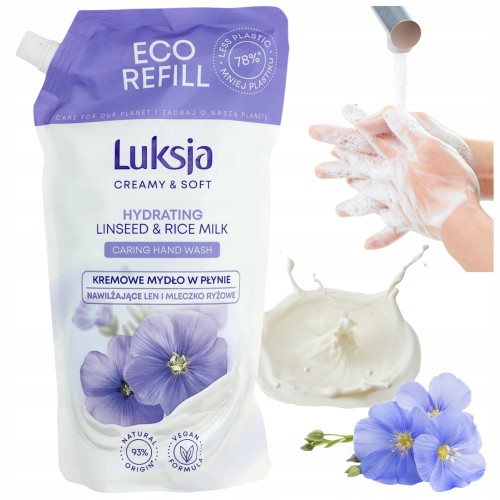 Przejdź do produktu Luksja Mydło W Płynie Len Pielęgnacja I Ochrona Skóry Zapas Nawilża 900ml