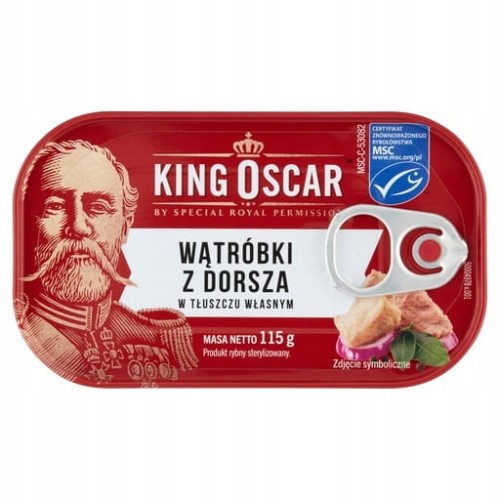 Przejdź do produktu Wątróbki z Dorsza King Oscar W Tłuszczu Własnym Omega-3 Premium 115g