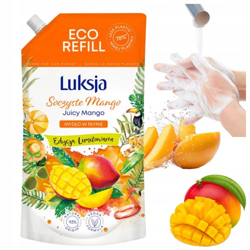 Przejdź do produktu Luksja Creamy Soft Kremowe Nawilżające Mydło W Płynie Mango Zapas 900ml