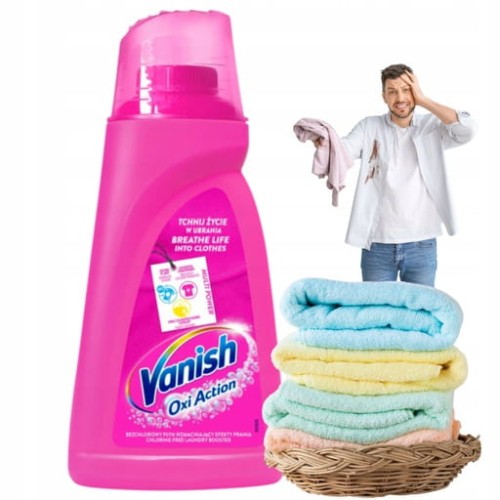 Przejdź do produktu Vanish Oxi Action Odplamiacz 1L do Kolorowych Tkanin Płyn Odplamiający
