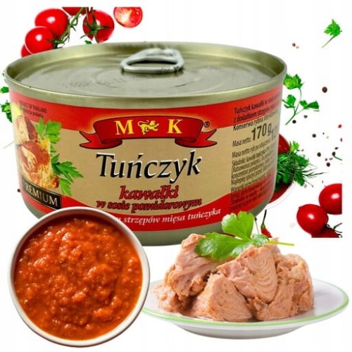 Przejdź do produktu Tuńczyk W Kawałkach W Sosie Pomidorowym MK Smak Ryby Świerzości Morza 170g