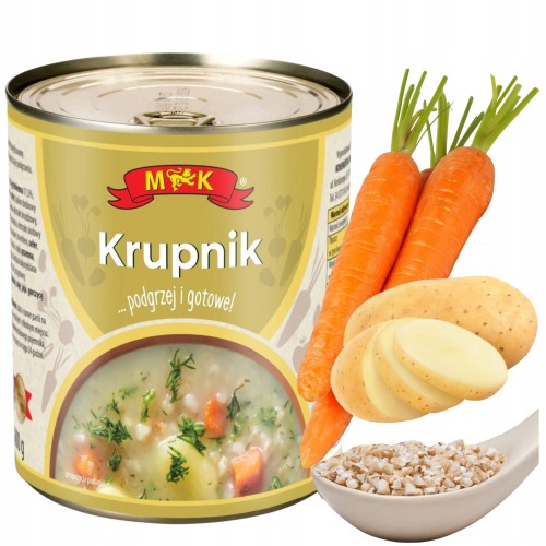 Przejdź do produktu MK Zupa Krupnik Kasza Tradycyjna Gotowa Puszce Smaczne Danie Konshurt 800g