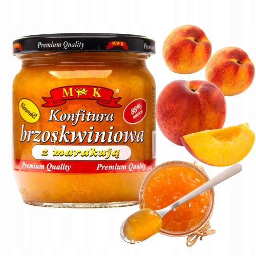 Przejdź do produktu MK Konfitura Brzoskwiniowa Z Sokiem z Maracuji Naturalna z Pektyną 400g