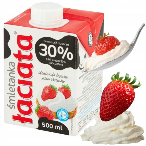 Przejdź do produktu Śmietanka 30 % Łaciata Polska Jakość Idealna Do Deserów I Gotowania 500 ml