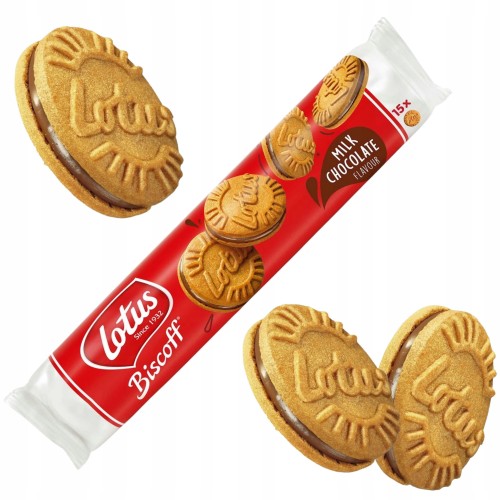 Przejdź do produktu Lotus Biscoff Ciastka Kruche Nadziewane z Czekoladą Markizy Milk Choco 150g