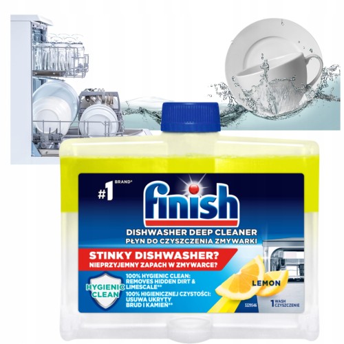 Przejdź do produktu Płyn do Czyszczenia Zmywarki Finish Lemon Świeży Zapach Czystość 250 ml