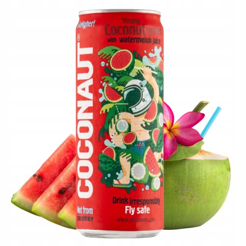 Przejdź do produktu Woda Kokosowa Niegazowana z Sokiem Arbuzowym Coconaut 0,32 l Pyszny Smak