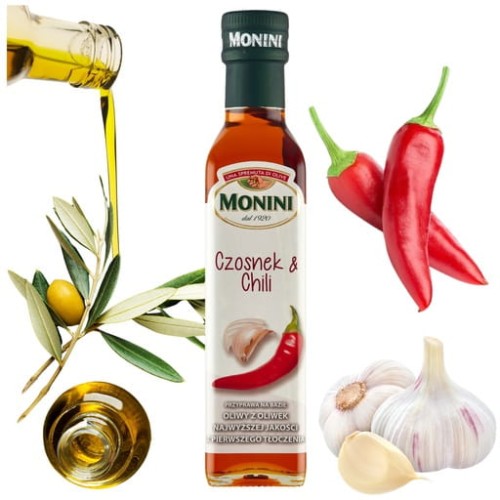 Przejdź do produktu Monini Aroma Aglio Czosnek i Chili Oliwa Z Oliwek Aromatyczna 250 ml