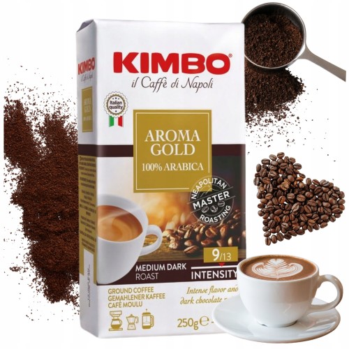 Przejdź do produktu Kawa Kimbo Aroma Gold Mielona Vacuum Aromatyczna Wyjątkowy Smak 250g