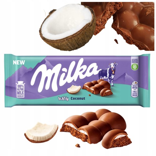 Przejdź do produktu Czekolada Milka Bubbly Coconut Bąbelkowa Delikatna I Puszysta z Kokosem 97g