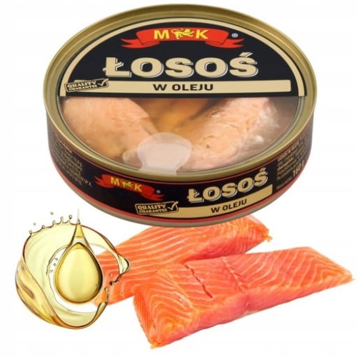 Przejdź do produktu MK ŁOSOŚ W OLEJU Konserwowy w Puszce Konserwa Rybaj Konshurt Łagodny 160G
