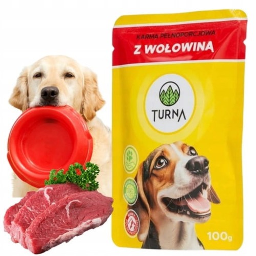 Przejdź do produktu TURNA Mokra Karma Dla Psa Z Wołowiną Saszetka Bez zbóż Witamny Energia 100g