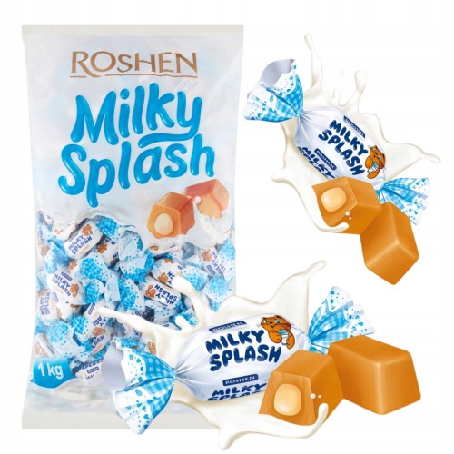 Przejdź do produktu Toffi Roshen Cukierki Milky Splash Toffi z Nadzieniem Mlecznym 1 kg 1000 g