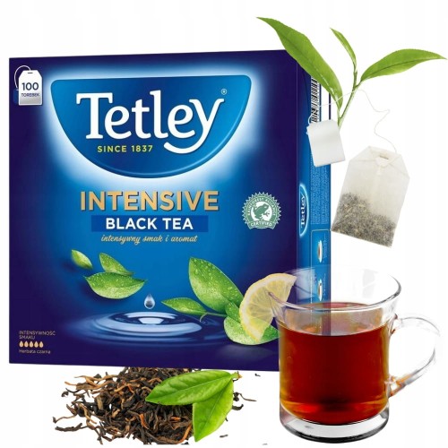Przejdź do produktu Herbata Czarna Ekspresowa Tetley Intensive Black Aromatyczna Torebki 100szt