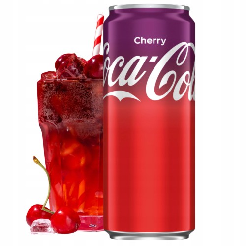 Przejdź do produktu Napój Gazowany Coca-Cola Cherry w Puszce Puszka Orzeźwiający Wiśniowy 330ml