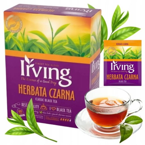 Przejdź do produktu Herbata Irving 100 Torebek Ekspresowa Czarna Klasyczna Pakowana 200g