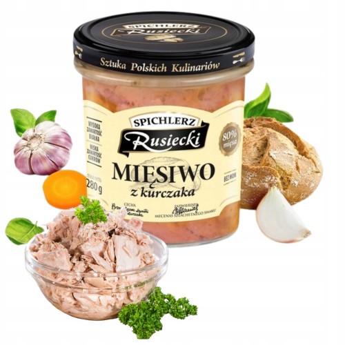 Przejdź do produktu Spichlerz Rusiecki Konserwa Mięsna Mięsiwo Z Kurczaka Tradycyjny Smak 280G
