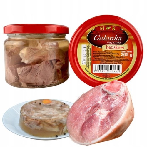 Przejdź do produktu MK Golonka Wieprzowa Bez Skóry W Galarecie Naturalna Smaczna Słoik 265 g