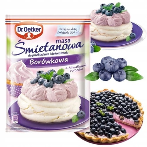 Przejdź do produktu DR. OETKER Masa Śmietankowa Borówkowa Szybki Doskonały I Pyszny Deser 65g
