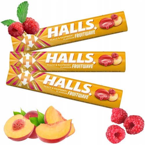 Przejdź do produktu Halls Fruitave Peach Pastylki Soczysta Brzoskwinia Z Aromatyczną Maliną 45g