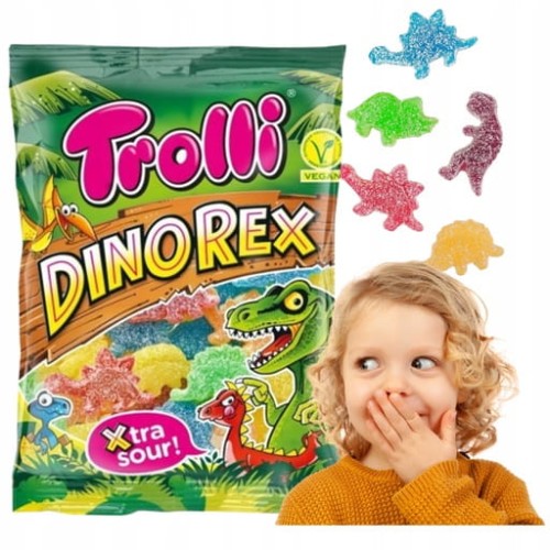 Przejdź do produktu Żelki Dino Rex Trolli Kwaśne żelki W Kształcie Dinozaurów dla Dzieci 100 g
